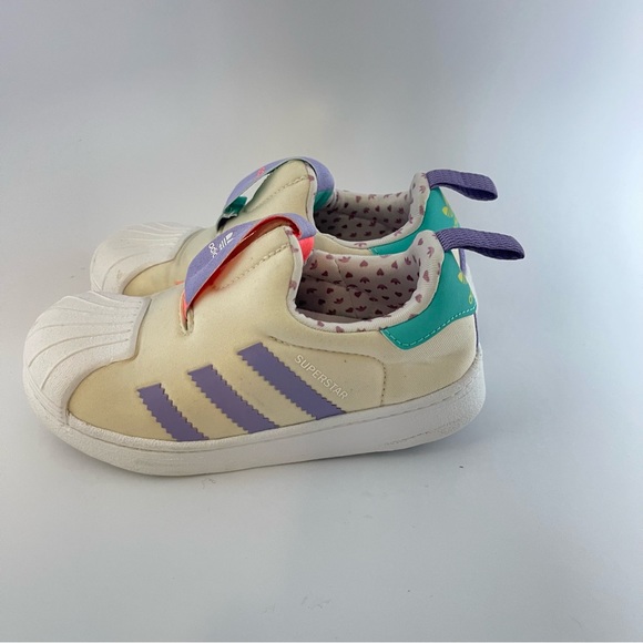 Adidas Superstar 360 Kids 19 Ecru Tint/ Acid Red/ Semi Mint Rush - Picture 5 of 9